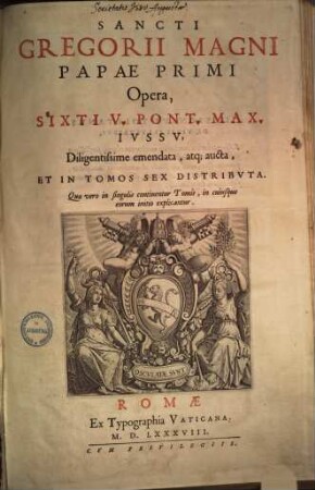 Opera : Sixti quinti pont. max. iussu diligentissime emendata atque aucta, & in tomos sex distributa. 1