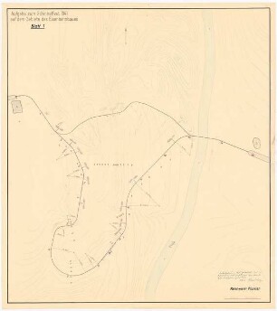 Behelfsmäßige Wiederherstellung einer kriegszerstörten Gebirgs-Eisenbahn Schinkelwettbewerb 1941: Lageplan 1:10000