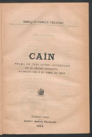 Caín : drama en tres actos