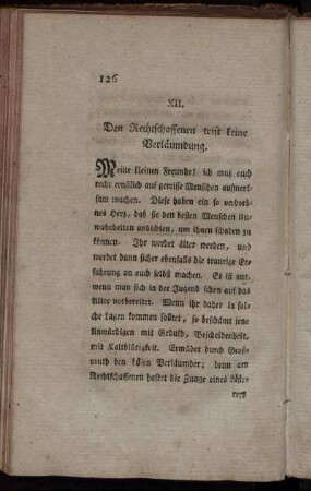 XII. Den Rechtschaffenen trift keine Verläumdung.