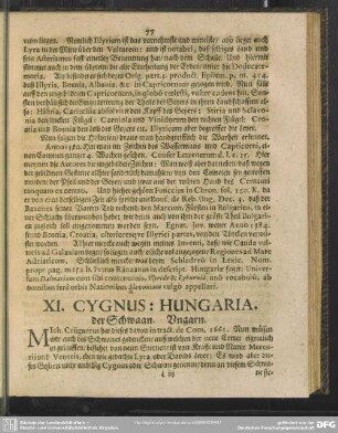 XI: Cygnus: Hungaria. der Schwaan. Ungarn