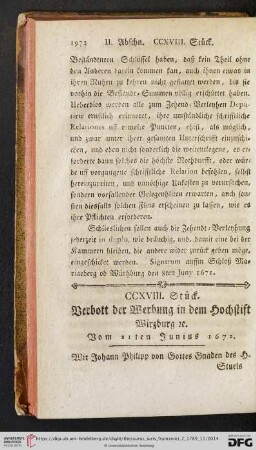 CCXVIII. Stueck