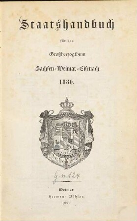 Staatshandbuch für das Großherzogtum Sachsen, 1880