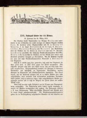 XVI. Ruhezeit hinter der 18. Armee