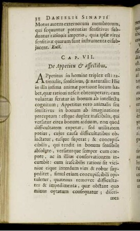 Cap. VII. De Appetitu & affectibus.