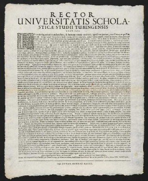 Rector Universitatis Scholasticae Studii Tubingensis, Lect. Sal.
