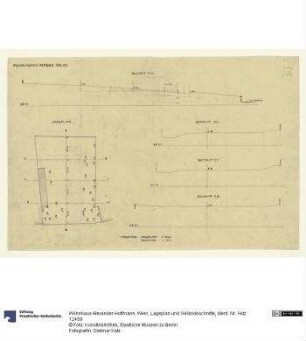 Wohnhaus Alexander Hoffmann, Wien, Lageplan und Geländeschnitte