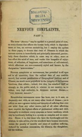 The Nature, Symptoms, Treatment, and Cure of Nervous Mental Complaints, and Insanity