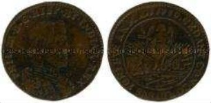 Niederländischer Historienpfennig zum Friedensschluss auf der Fasananinsel