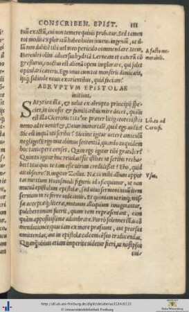 Abruptum Epistolae initium