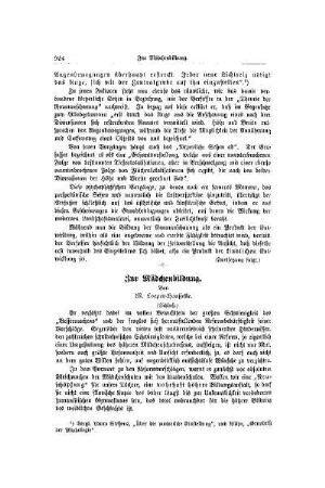 Zur Mädchenbildung : (Schluß)