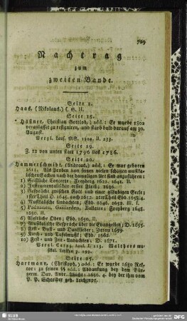 Nachtrag zum zweiten Bande