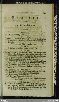 Nachtrag zum zweiten Bande