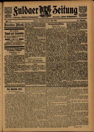 Zweite Ausgabe vom Samstag, den 29. Juli 1905.