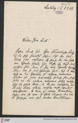 Heid. Hs. 3820,52: Brief von Heinrich Rickert an Emil Lask