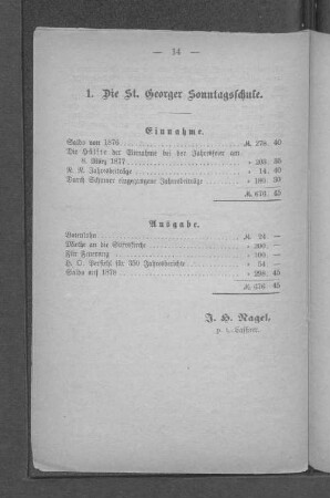 1. Die St. Georger Sonntagsschule.