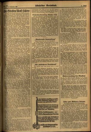 Zweite Ausgabe vom Freitag, den 18. September 1936.