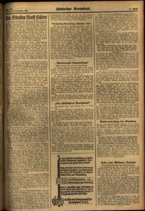 Zweite Ausgabe vom Freitag, den 18. September 1936.