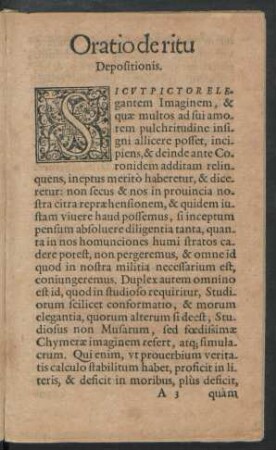 Oratio de ritu Depositionis.