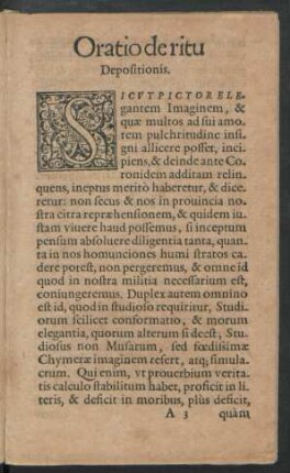 Oratio de ritu Depositionis.