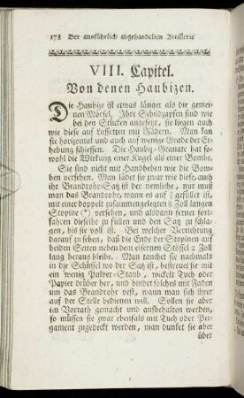 VIII. Capitel. Von denen Haubizen.