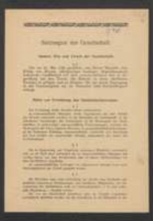 Vereinssatzung 1946