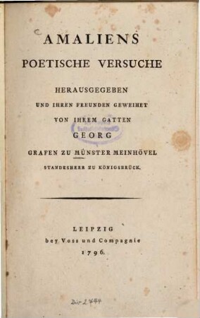 Amaliens Poetische Versuche
