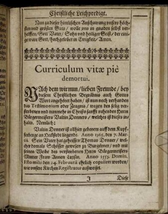 Curriculum vitæ pie demortui.