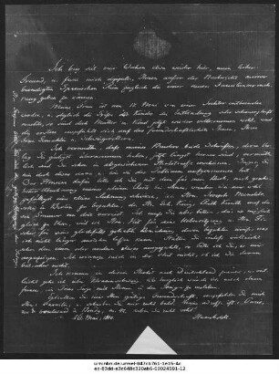 Negativkopie eines Briefes Humboldts an Vieweg vom 26. Mai 1800