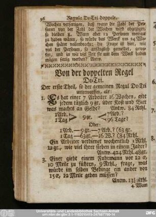 Von der doppelten Regel De-Tri.