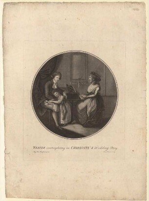 "Werther contemplating on Charlotte’s wedding ring". Werther und Lotte am Klavier