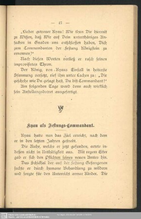 Kyau als Festungs-Commandant