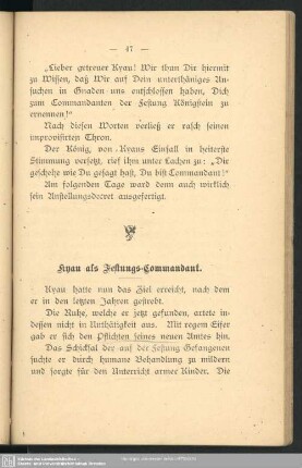 Kyau als Festungs-Commandant
