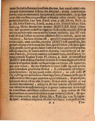 Schediasma philol. de nomine Domini, supremo numini proprio : cum contin.