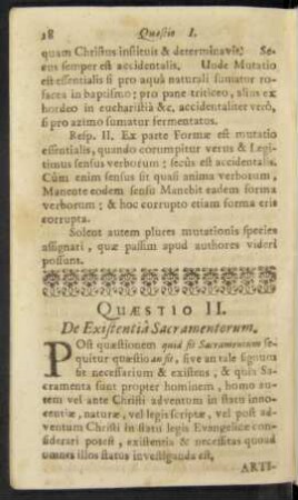 Quaestio II. De Existentia Sacramentorum.