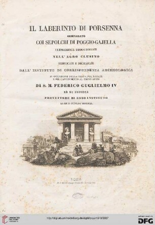 Il laberinto di Porsenna comparato coi sepolcri di Poggio-Gajella ultimamente dissotterrati nel agro Clusino