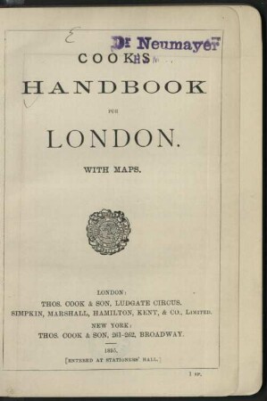 Cook's Handbook for London