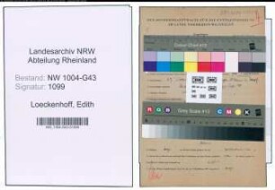 Entnazifizierung Edith Loeckenhoff , geb. 27.11.1921 (Sekretaerin)