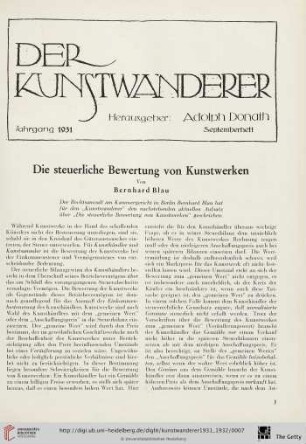 13/14: Die steuerliche Bewertung von Kunstwerken