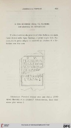 5: Di una iscrizione della via Flaminia con memoria di Subaediani