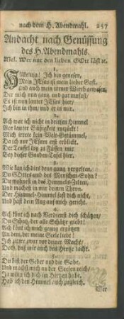 Andacht nach Genüssung des H. Abendmahls