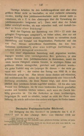 X. Deutsche Freimaurerische Bücherei.