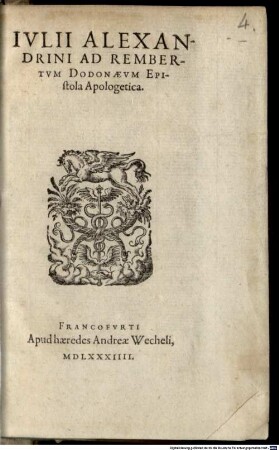 Ad Rembertum Dodonaeum epistola apologetica