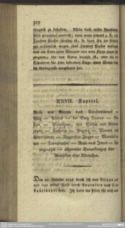 XXVII. Kapitel. Reise von Aleppo nach Constantinopel