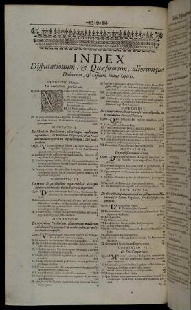 Index Disputationum, & Quæsitorum, aliorumque Dubiorum, & casuum totius Operis.