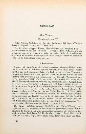 252-253 [Rezension] Fohrer, Georg, Kapitel 1 - 23