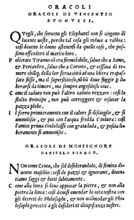 Oracoli Di Monsignore Daniello Birago.