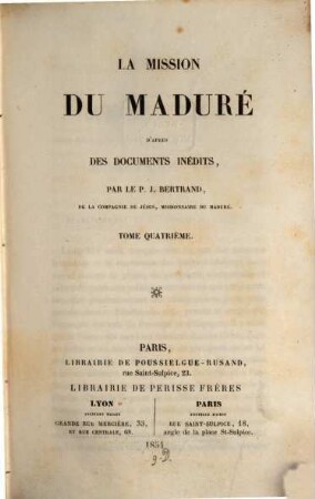 La mission du maduré : d'après des documents inédits, 4