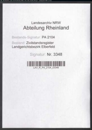 Heiratsregister Merscheid