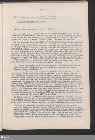 D. Die künstlerischen Leistungen der Bühne